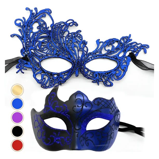 2 Antifaz Fiesta Mascaras Halloween Pareja Carnaval Cosplay
