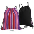 thumbnail image 4 of Leisure Draw String Mouth Backpack 16 X 14 Woven Band Durable Not Easy To Fall Off In Travel Portable Draw String Design Mediumvioletred Stripe_1, 4 of 8