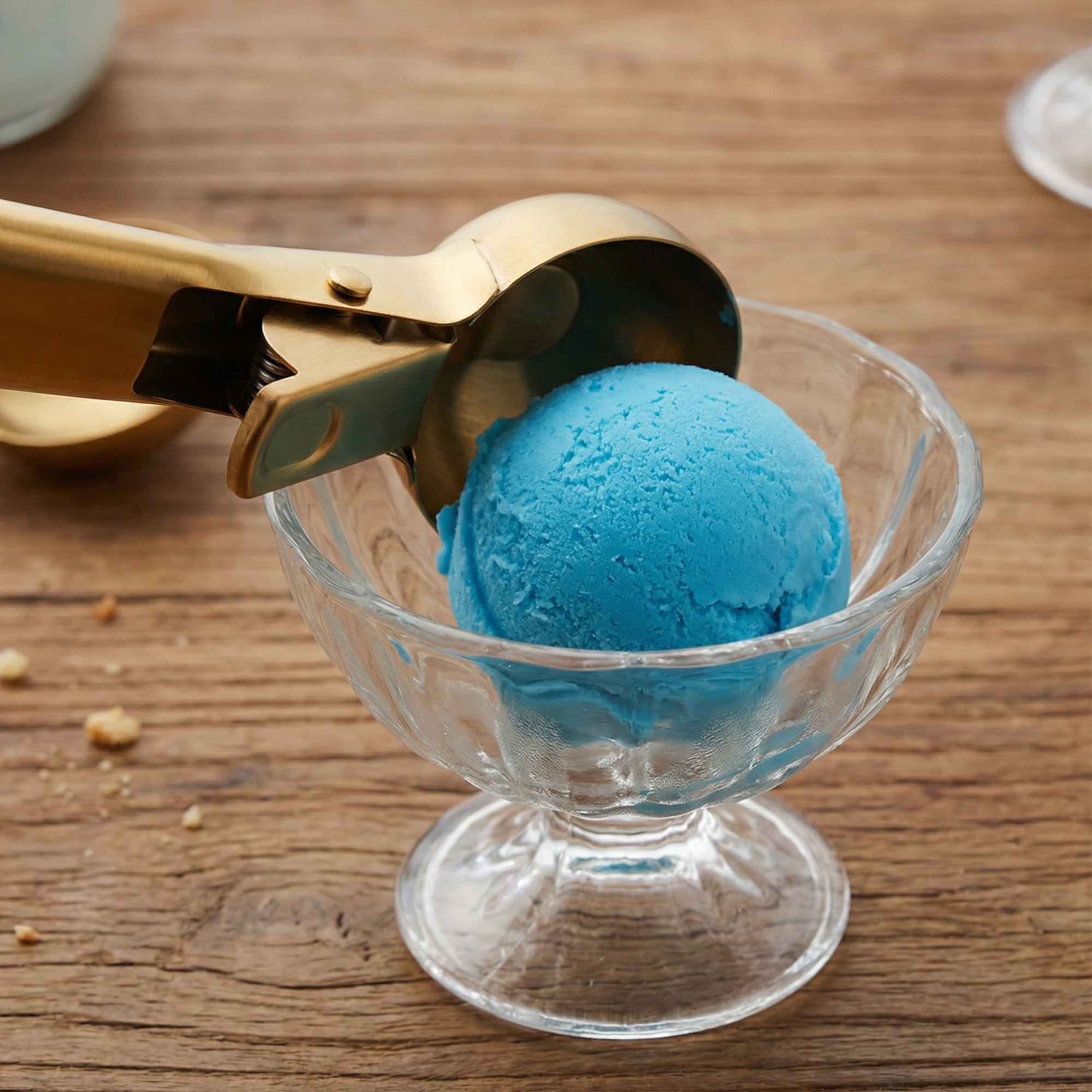 Unique Bargains Stainless Steel Ice Cream Scoop with Durable Handle Gold 7.6in