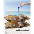 thumbnail image 4 of Pack of 2 Outdoor Pillow Covers, Nordic Retro Orange Black White Geometric Abstract Art Waterproof Square Throw Pillowcase Cushion Decorative Pillow Covers for Couch Patio Tent, 20x12 in, 4 of 6