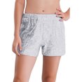 thumbnail image 3 of inlzdz Kids Girls Sequins Disco Jazz Hip Hop Ballet Dance Shorts Tumbling Yoga Gym Performance Bottoms Silver 6, 3 of 7