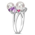 thumbnail image 3 of Everly Women's Cultured Pearl and Amethyst Topaz Sterling Silver Ring, 3 of 7