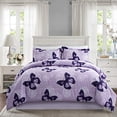 thumbnail image 2 of ARTALL Lightweight Microfiber 3 Piece Comforter Set with 2 Shams, Butterfly Pattern Bedding Set, Full/Queen, Purple, 2 of 4