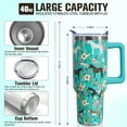 thumbnail image 6 of 40 oz Horse Tumbler with Handle and Straw, Vacuum Insulated Water Bottle Stainless Steel, Leak Proof Travel Coffee Mug Gifts for Horse Lover, Cute Floral Cup for Home Office Car Outdoors Sports, 6 of 6