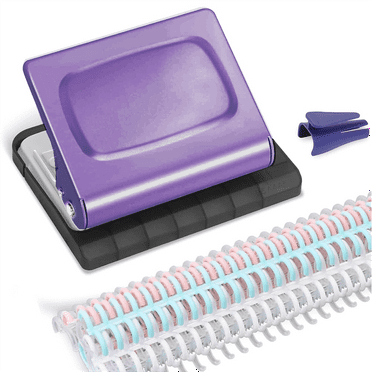10 Hole Punch Binding Machine for Planners, with Multi-Color Binder Rings, 30 Holes on A4, 20 A5