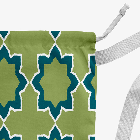 Simply Daisy Bohemian 28 x 36 in Green Laundry Bag