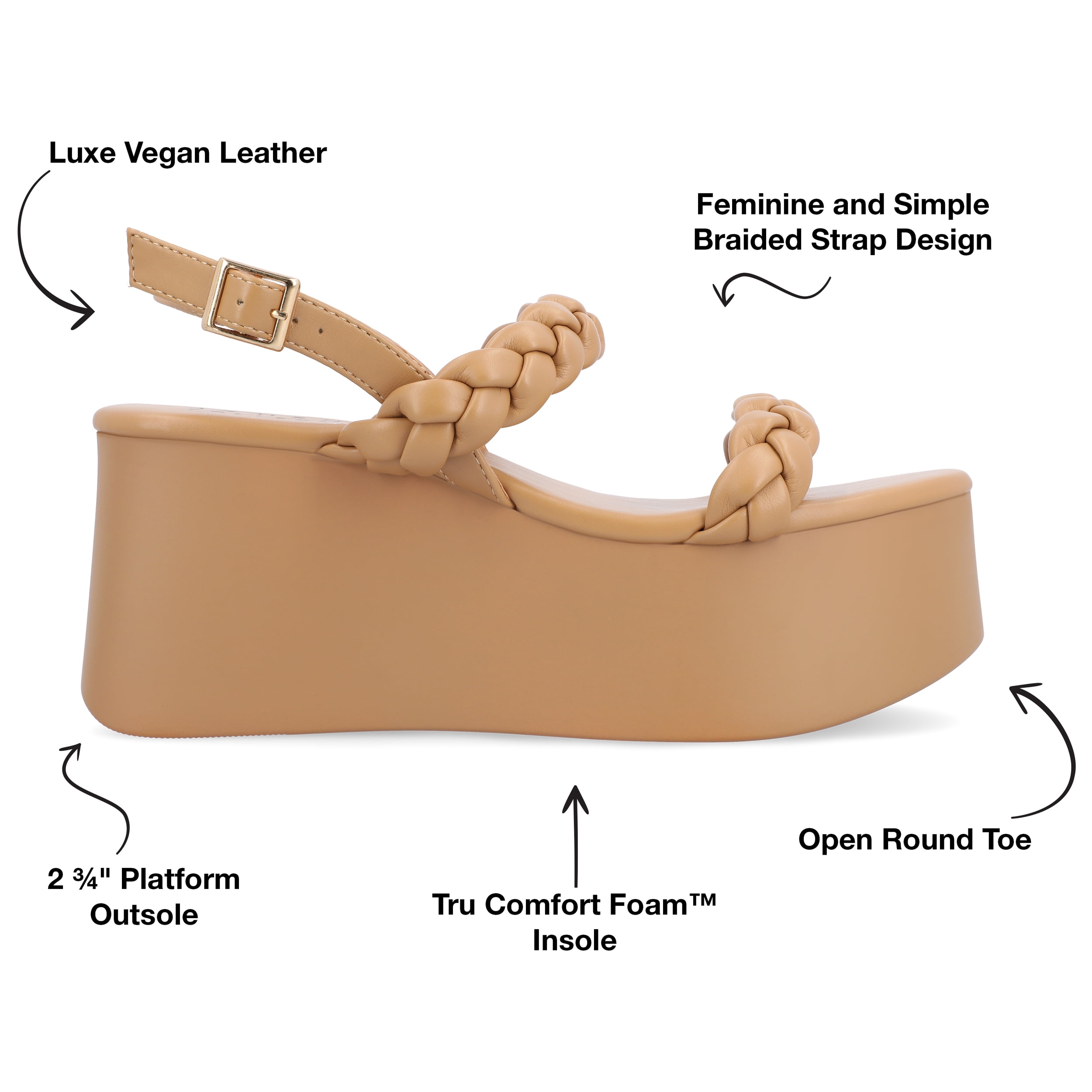 Journee Womens Zannah Buckle Platform Sandals