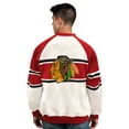 thumbnail image 2 of Men's Starter  White Chicago Blackhawks Defense Fleece Crewneck Sweatshirt, 2 of 2
