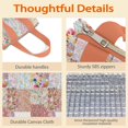 thumbnail image 4 of Pioneer Flower Floral Print Pattern Insulated Lunch Bag for Women & Adults,Large Portable Soft Cooler Lunch Bag,Thermal Food Storage Tote with Pearl Cotton,8.66L,8.75x5.75x9.5 Inch, 4 of 6