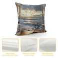 thumbnail image 4 of Chilfamy Beach Ocean Sunset/Sunrise Pillow Covers for Couch Sofa Indoor Outdoor Square Design Short Plush 1PC 18x18in, 4 of 5