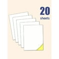 thumbnail image 1 of 20 Sheets, Printable White Sticker Paper, Laser/Inkjet Printing - Matte, Letter Size (8.27" X 11.69"), 1 of 5