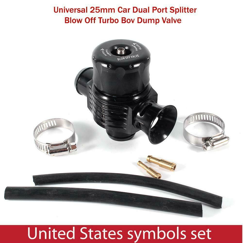 Universal 25mm Car Dual Port Splitter Blow Off Turbo Bov Dump Valve w