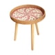 thumbnail image 1 of Mesa auxiliar, mesita de noche, mesa auxiliar, mesa auxiliar, mesita de noche para patio, balcón, sala de estar Mimbre rosa 40cm, 1 of 9
