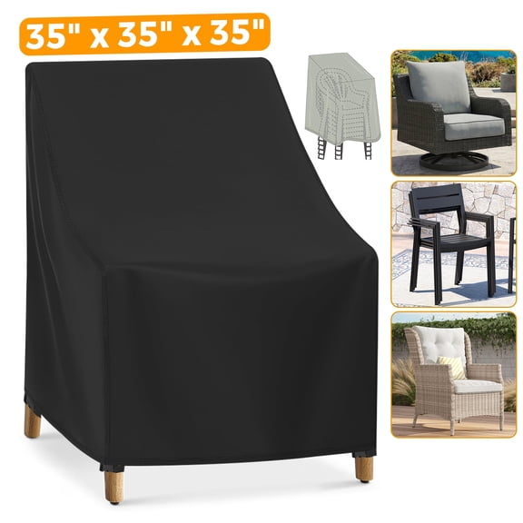 YEERSWAG® Patio Chair Cover 35"L x 35"W x 35"H, Waterproof Outdoor Single Chair Cover, Heavy-Duty 600D Oxford UV-Resistant Windproof All-Weather Protection for Wicker Adirondack Dining Chairs