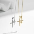 thumbnail image 4 of HESHPAWS 925 Sterling Silver 2 PCS Cross Pendant Necklaces ， for Women Cross Pendant Necklace High Jewelry （with Gift Box), 4 of 6
