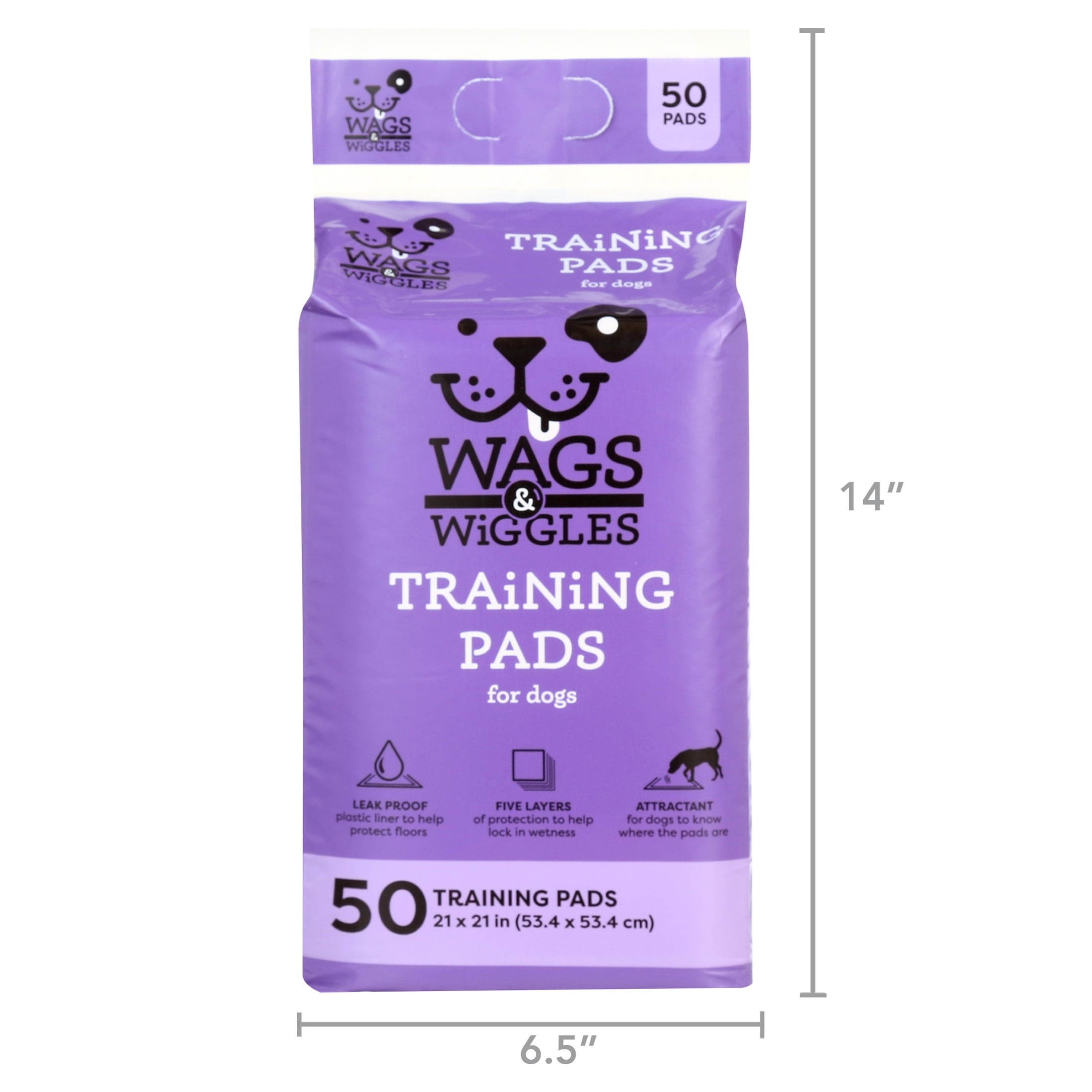 (3 pack) Wags & Wiggles 21" x 21" Training Pad - 50 Pack