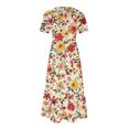 thumbnail image 4 of Robes pour Femmes Été 2024, Robe Décontractée à Manches Courtes, Col Rond, Robe Longue Fluide à Étages avec Poches, Imprimé Dégradé, 50 % de Réduction!, 4 of 5