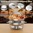 thumbnail image 2 of Ataucjin 4 Pack Chafing Dishes for Buffet with Lid,5QT Round Stainless Steel Chafer and Food Warmers with Food & Water Pan, Lid, Frame, Fuel Holder for Catering, Parties, Events, Wedding, Camping, 2 of 7