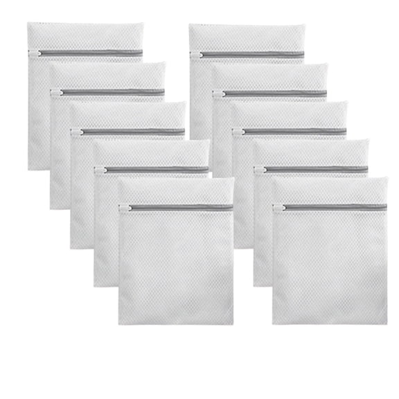 COREBAY 10-Pack Laundry Bags feature durable honeycomb mesh & sturdy zippers. Protect delicates in the washer. Ideal for home, college, dorm essentials. 12x16 inches.