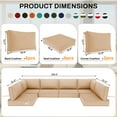 thumbnail image 7 of Geemuslly 14-Piece Outdoor Sectional Replacement Cushion Set, Waterproof 6-Seat Patio Cushions, Beige, 7 of 7