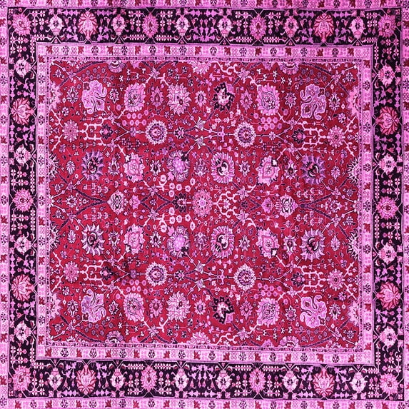 Ahgly Company Indoor Square Persian Pink Traditional Area Rugs, 8' Square