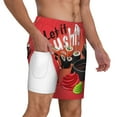thumbnail image 3 of Balery Sushi Mens Swim Trunks Swim Shorts for Men Quick Dry Inseam Beach Shorts with Compression Liner Pocket-X-Large, 3 of 9