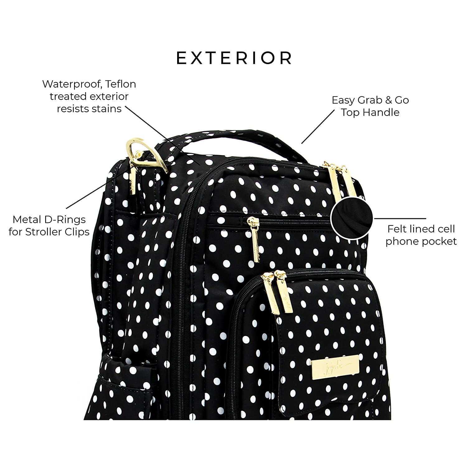 JuJuBe Be Right Back Unisex Travel Backpack Diaper Bag with Memory Foam Changing Pad Be Fashionably Organized Anywhere