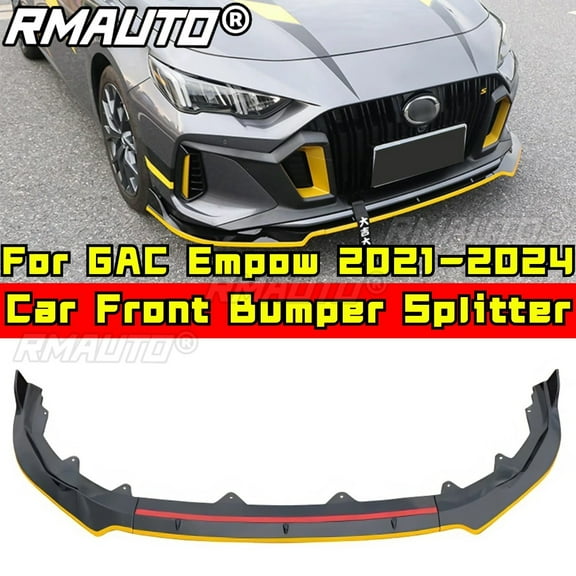 For GAC Empow 2021-2024 Body Kit Front Bumper Spoiler Glossy Black-Yellow Sport Style Front Bumper Cover Car Accessories