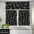 thumbnail image 5 of Halloween Spider Web Kitchen Curtains 3 Piece Black White Spider Web Room Window Curtains Valance and Tiers Halloween Home Decor Accessory M, 5 of 6
