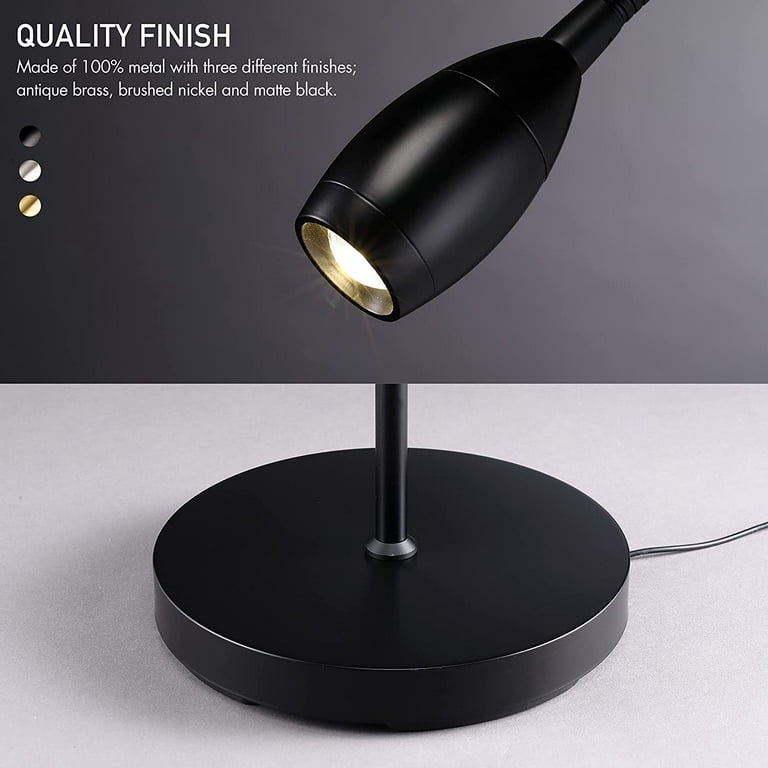 FHHKAAD 3 in 1 Magnifying Floor Lamp with Adjustable LED Bright Black