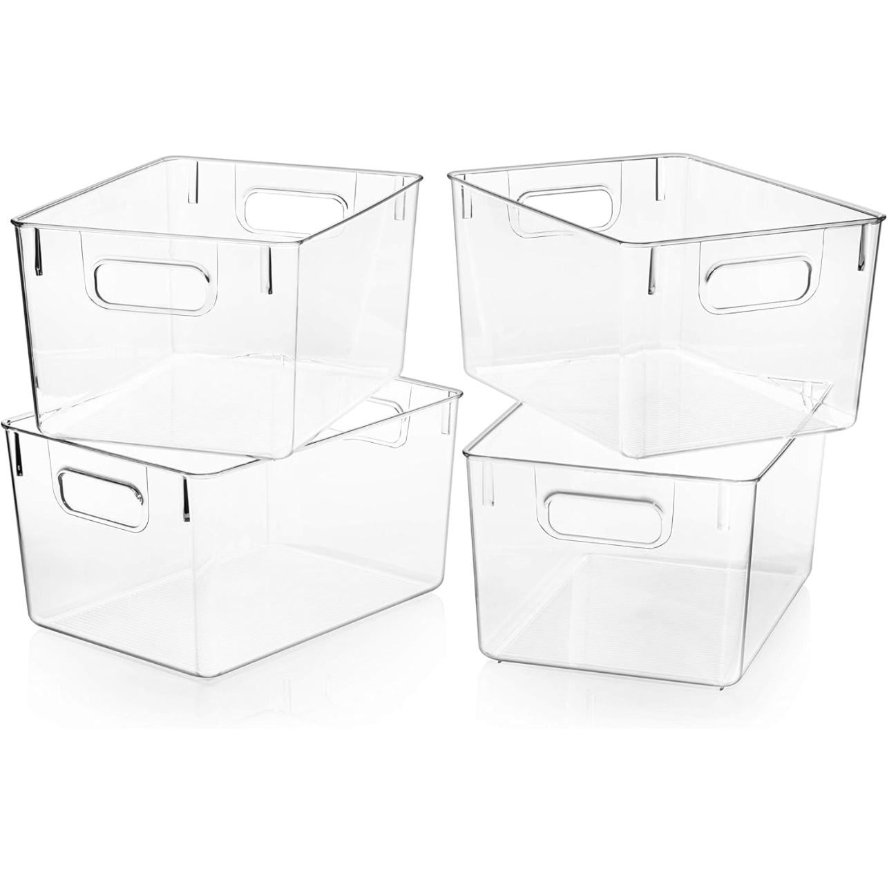 ZHOHO TANT Stackable Clear Plastic Storage Bins, Pantry & Fridge Organizers, Kitchen & Bathroom Storage Containers