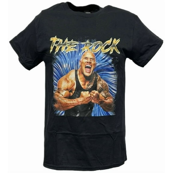 WWE Dwayne The Rock Johnson Power Pose Flex Black T-shirt Vintage