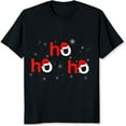 thumbnail image 2 of 100% Cotton Christmas Ho Ho Ho Santa Hat Eyes T-Shirt Holiday Funny Xmas Shirt Women Men Casual Festive Top Gift Wear, 2 of 5