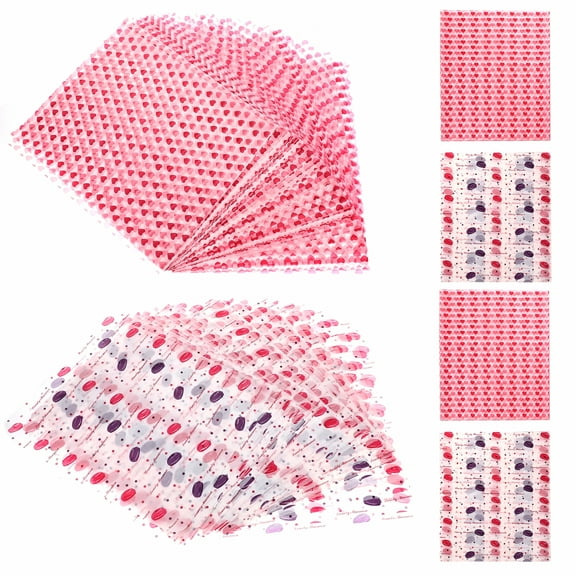 CCOCC 100 Pcs Oil-proof Baking Wax Paper Printed Food Packaging Greaseproof Candy Snack Pad