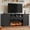 Black&70inch, variant on HiJob Fireplace TV Stand for 75″ TVs with 23″ Electric Fireplace, Holds up to 260 lbs, LED Fireplace Entertainment Center TV Console with Large Storage Cabinet for Living Room