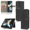 thumbnail image 1 of SaniMore for Samsung Galaxy Z Fold 4 Premium PU Leather Case, [RFID Blocking] Card Holder Magnetic Wallet Folio Cover for Samsung Z Fold 4 with Practical Bracket + Detachable Wrist Strap, Black, 1 of 7