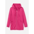 thumbnail image 2 of Woman Within Plus Size Zip Front Hoodie Jacket Long Oversized Fleece Jacket, 2 of 5