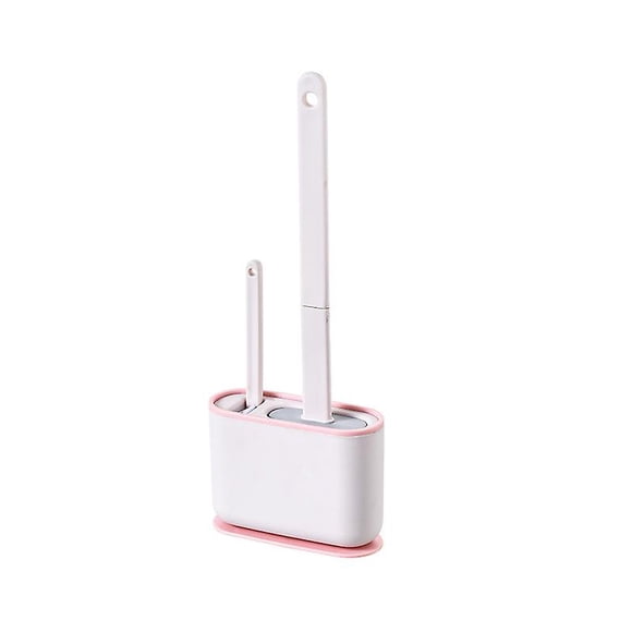 Brosse de Toilette 3 en 1 en Silicone Montée au Mur Poils Doux Pliables Brosses de Toilette & Support pour Nettoyage en Profondeur