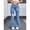 blue, variant on European and American women's jeans with elastic heart-shaped pattern, ripped flared casual pants, WOMENJEANS embroidery
