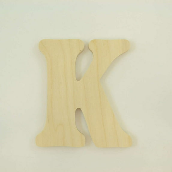 Package of 1, 6 Inch X 3/4" Thickness Baltic Birch Wood Letter K in The Goudy Heavy Font, Thick, Upper Case for Art & Craft Project, Made in USA