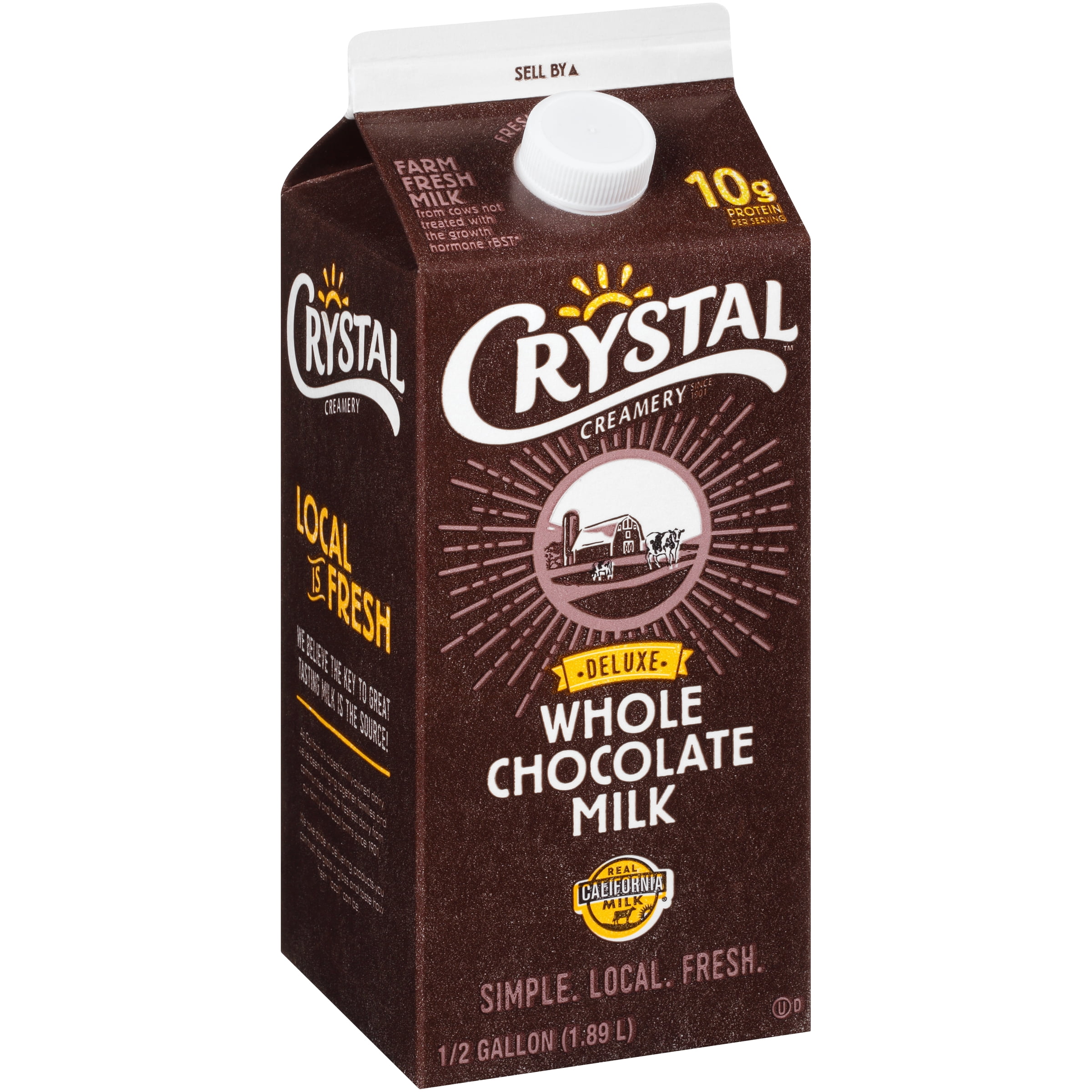 Crystal Creamery ™ Brand Deluxe Whole Chocolate Milk 0.5 gal. Carton