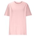 thumbnail image 5 of Weiqiqre Oversized Tshirts for Women Lightweight 100% Cotton Short-Sleeve T-Shirt, Classic Loose-Fit Crewneck Solid Tee Shirt for Women, 5 of 7