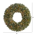 thumbnail image 6 of Nearly Natural 5ft. Giant Flocked Artificial Christmas Wreath with 280 Multicolored Lights, Glitter and Pine Cones, 6 of 8