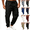 Black, variant on Mens Cargo Jogger Pants Cuffed Casual Outdoor Trousers with Deep Pockets