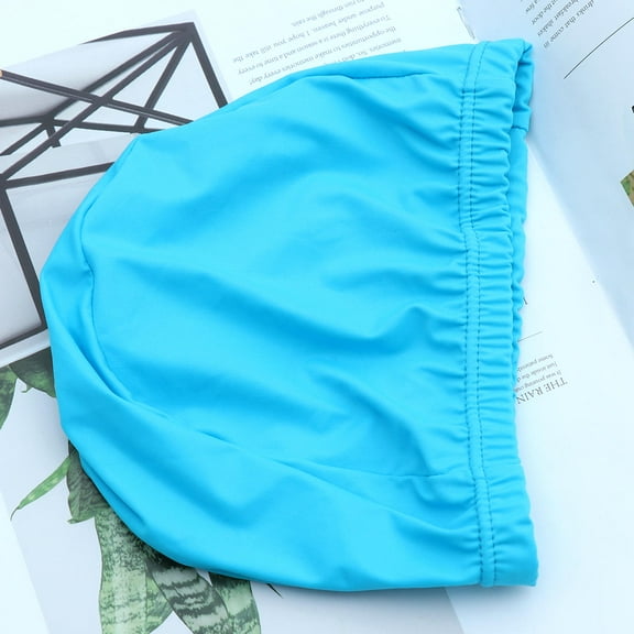 LOLIPPYY 2Pcs Bathing Swimming Caps Lake Blue Protects Hair and Ears For Swimming