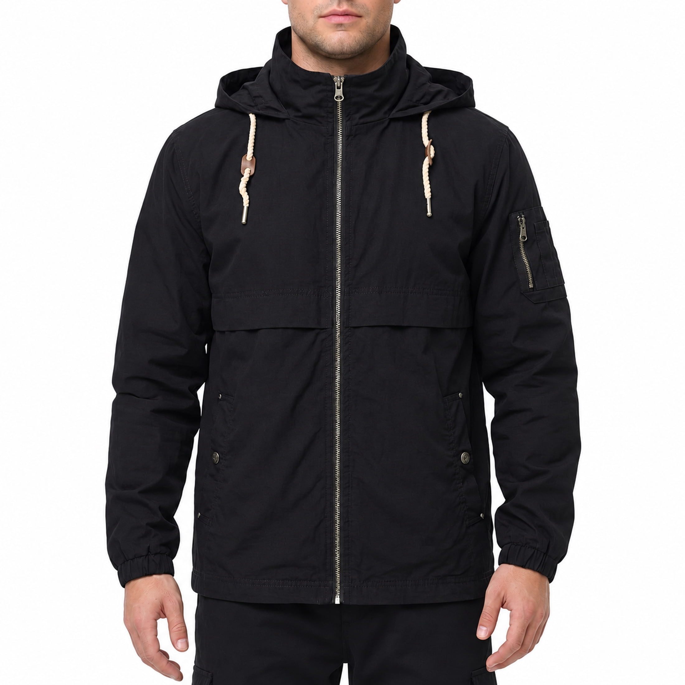 Niepce Inc Japanese Streetwear Zip Up Hooded Black Men's Techwear
