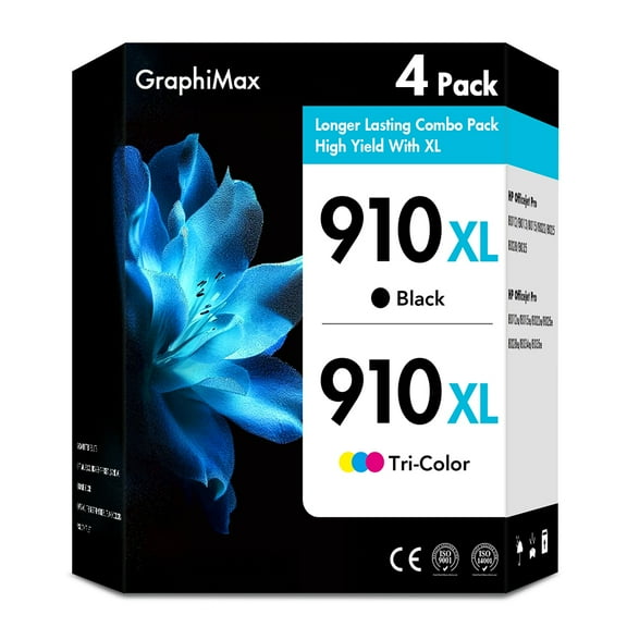 910XL Ink Cartridge Compatible for HP 910 OfficeJet Pro 8020 8025 8028 8035 8030 8010 8015 8018 8022 Printer (Black Cyan Magenta Yellow,4 Pack)