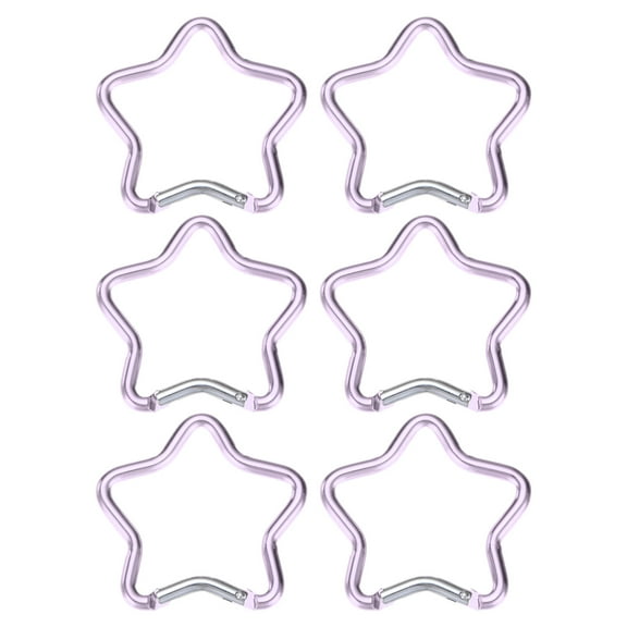 Uxcell Heart Shaped Snap Clip [6 Pack] - Keychain Clip Spring Snap Hook [Light Pink/Aluminum Alloy]