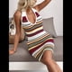 thumbnail image 5 of Vestido Halter de Verano Y2k para Mujer, de Punto, con Cuello en V, Rayas y Espalda Abierta, Ajustado y Minivestido. Verde L, 5 of 10