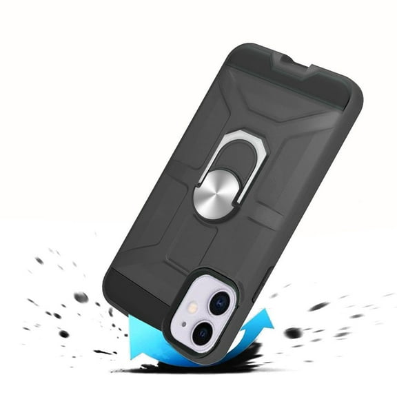 For Apple iPhone 12 /12 Pro (6.1") Stand Kickstand Ring Holder [360° Rotating] Armor Dual Layer Work with Magnetic Car Mount Cover ,Xpm Phone Case [Gray]